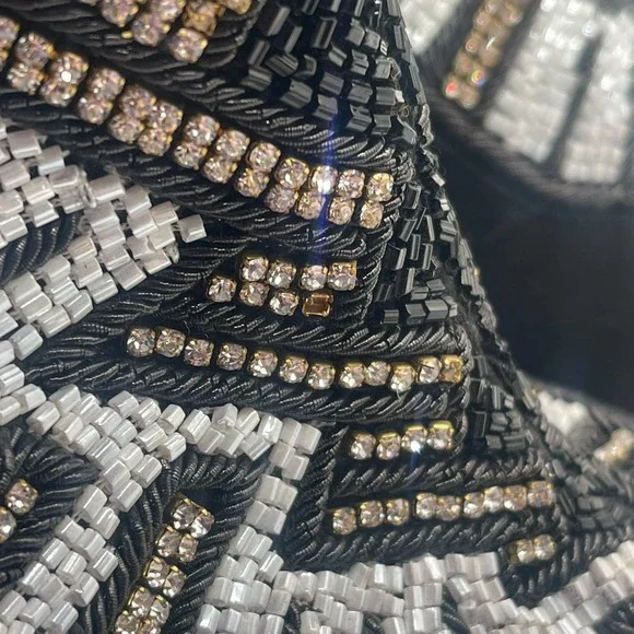 Balmain x H&M Peep-Toe Crystal Beaded Heel Boots Sz Eu 39 / US 8 - Picture 7 of 16